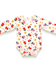 Toddler Girl Long Sleeve Bodysuit - Sunny Flower Print