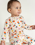 Toddler Girl Long Sleeve Zip Growsuit - Sunny Flower Print