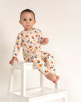 Toddler Girl Long Sleeve Zip Growsuit - Sunny Flower Print