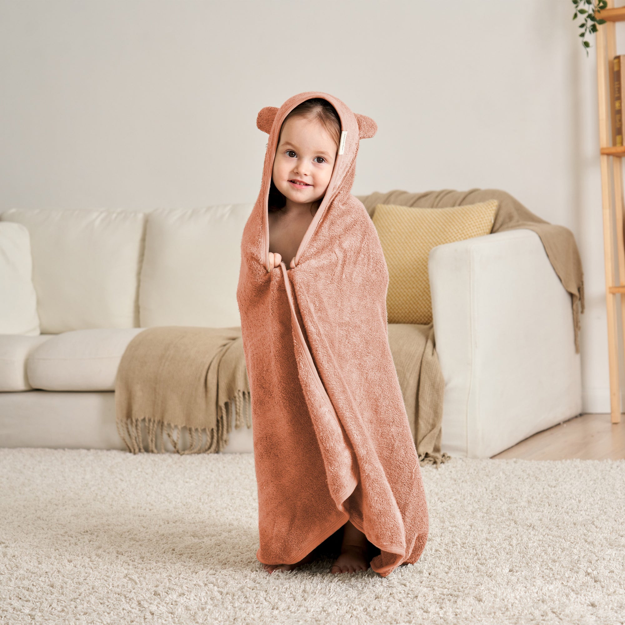 Hooded Baby Towel - Ginger red