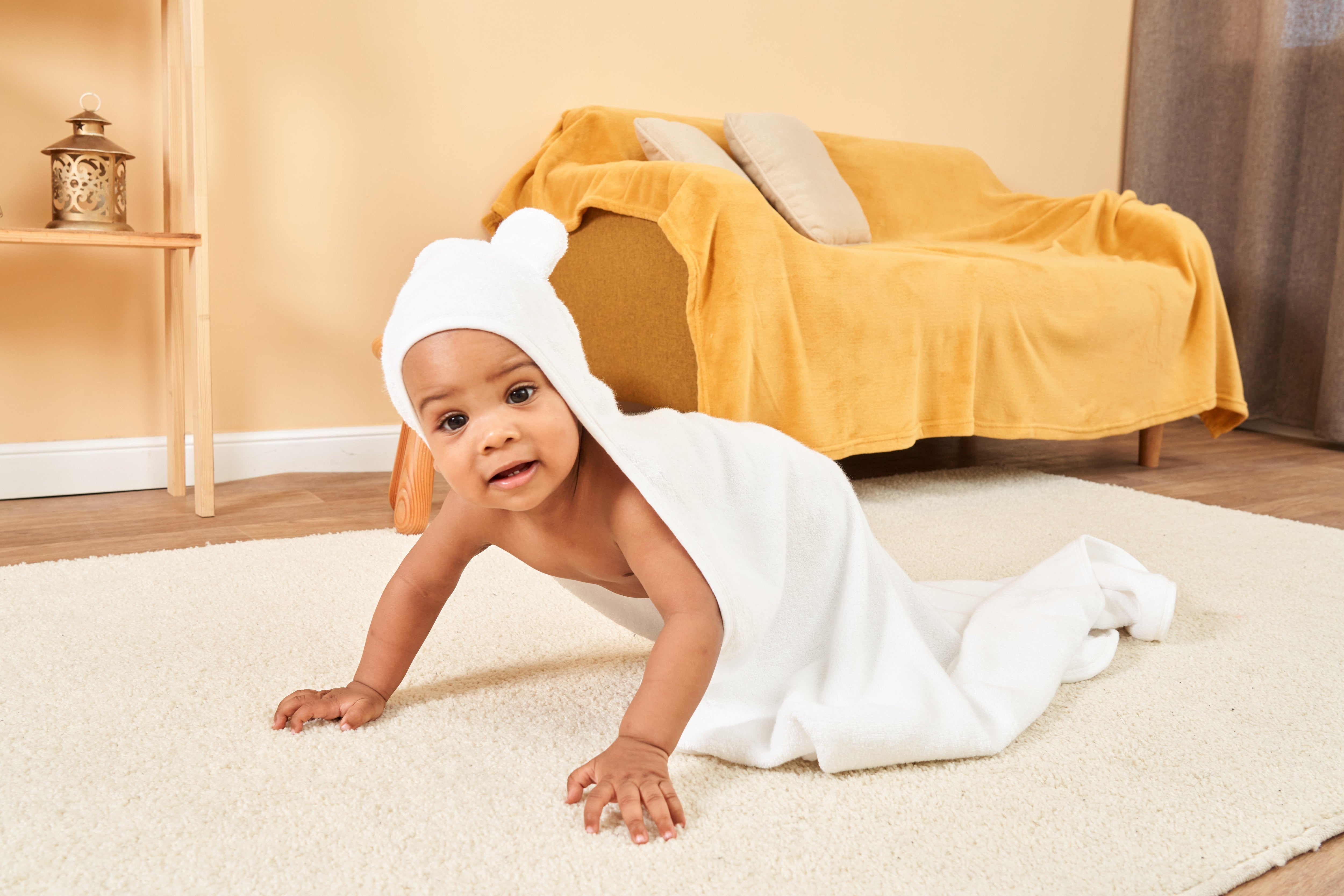 White hooded best sale baby towel