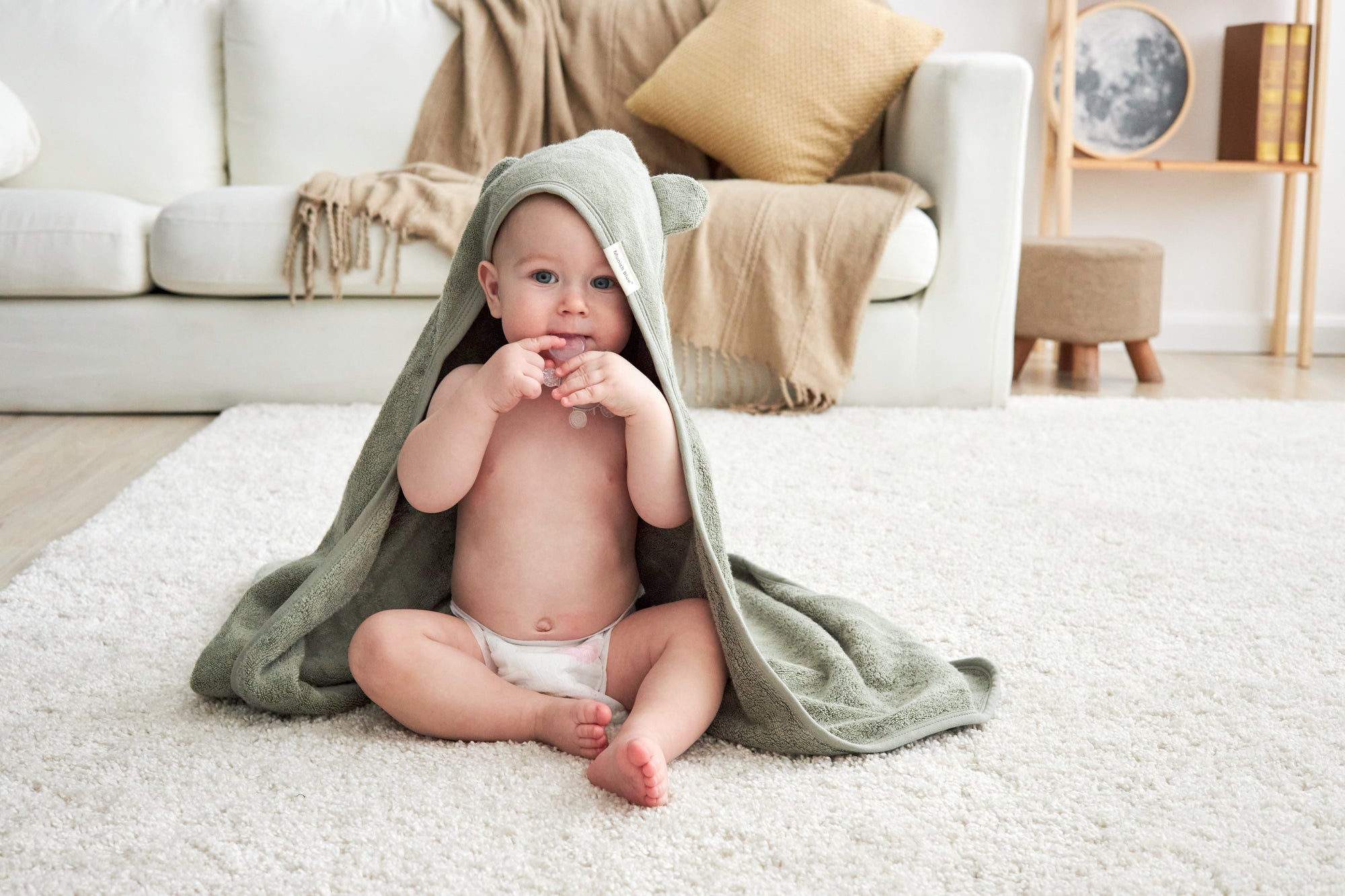 Hooded Baby Towel - Mountain Sage