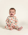 Toddler Boy Long Sleeve Zip Growsuit - Fox Forest Print